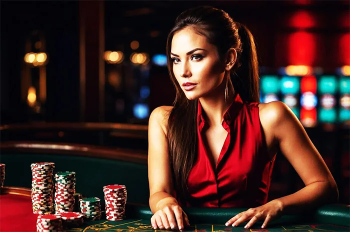 Tampilan meja dealer untuk permainan kasino live